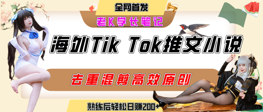 海外tiktok小说推文暴力项目，高停留率，高转化率，上手后一天搞顿饭钱不是问题-创途网