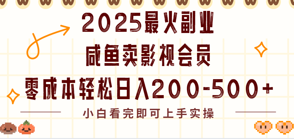 2025最火副业闲鱼卖vip影视会员，零成本日入200-500-创途网