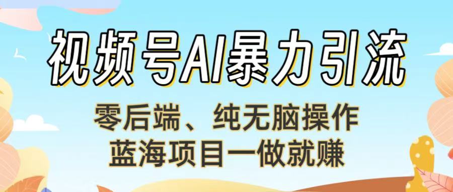 视频号AI暴力引流：零后端、纯无脑操作，蓝海项目一做就赚！【下面那个链接失效了】-创途网