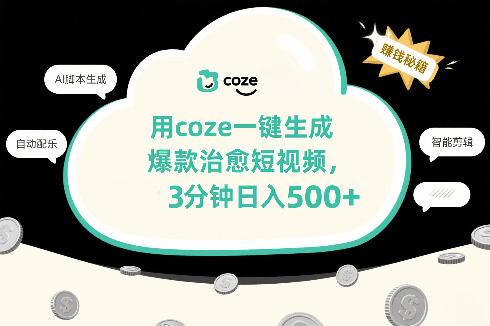 用coze一键生成爆款治愈短视频，3分钟日入500+-创途网