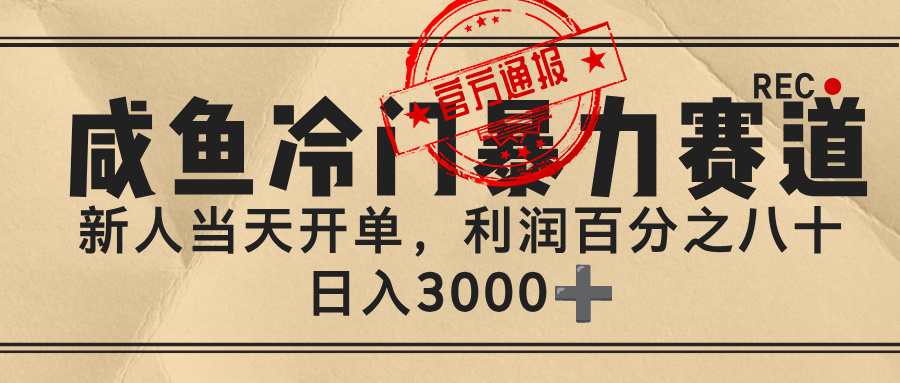 闲鱼，冷门暴力赛道，一单 80%利润，新人轻松日入 3000+-创途网