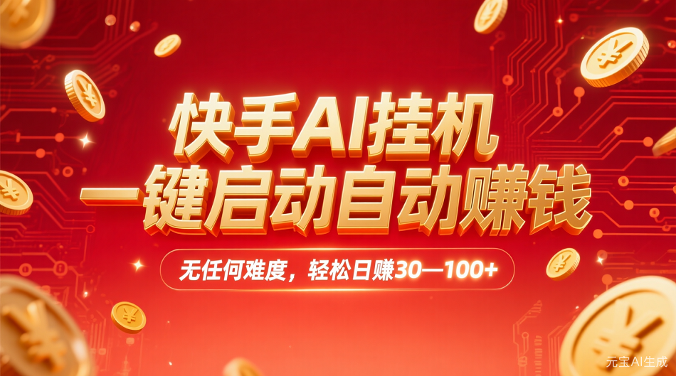 快手AI，一键启动自动赚钱 无任何难度，轻松一天30—100+-创途网