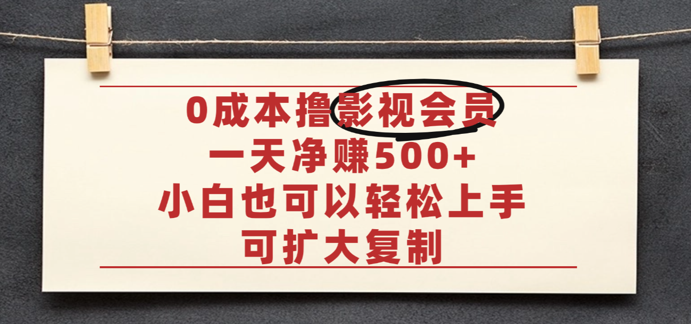 亲测，0成本可批量操作，靠卖影视会员实测月入30000+-创途网