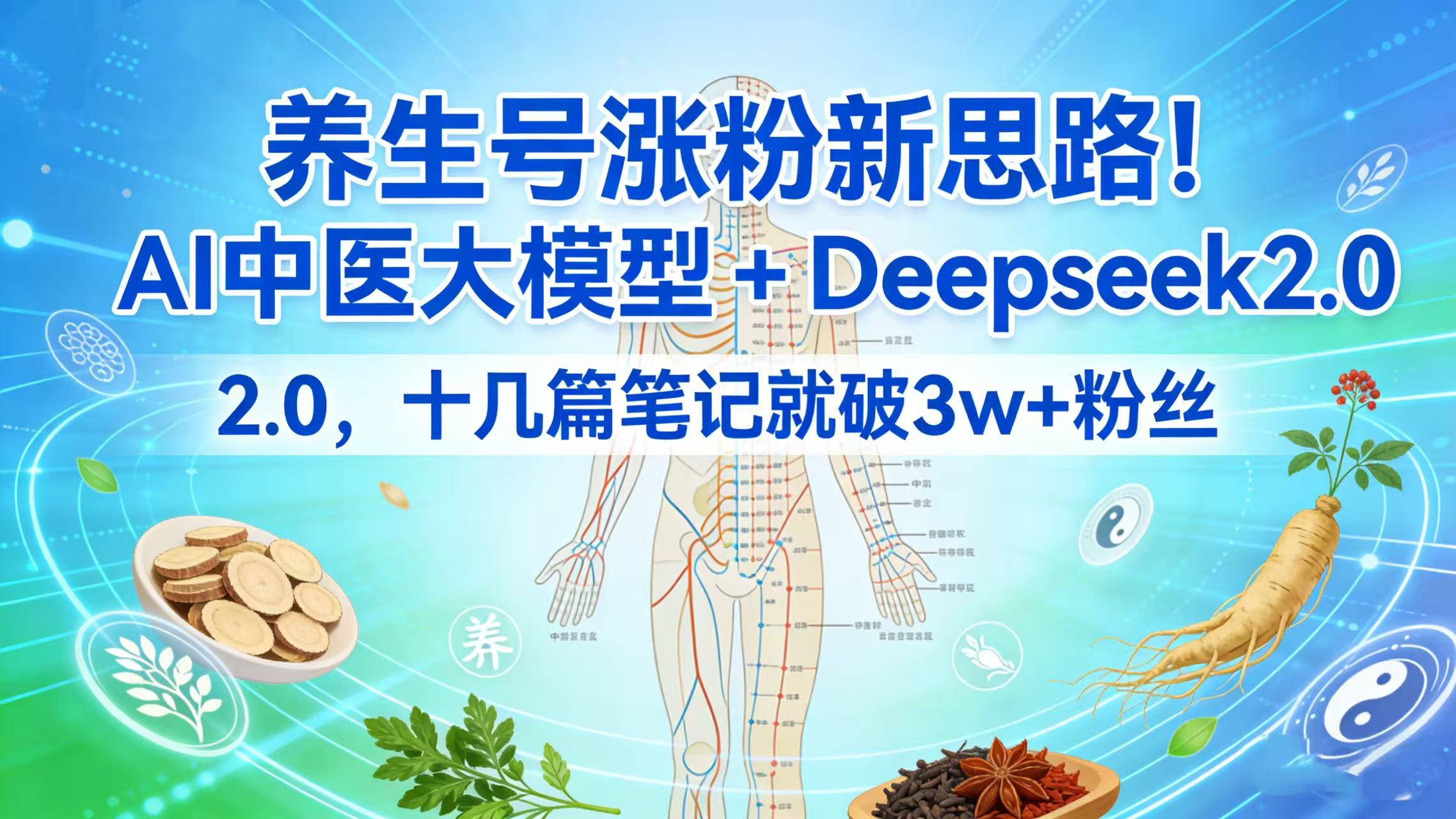 养生号涨粉新思路！AI 中医大模型 + Deepseek 2.0，十几篇笔记就破 3w + 粉丝-创途网