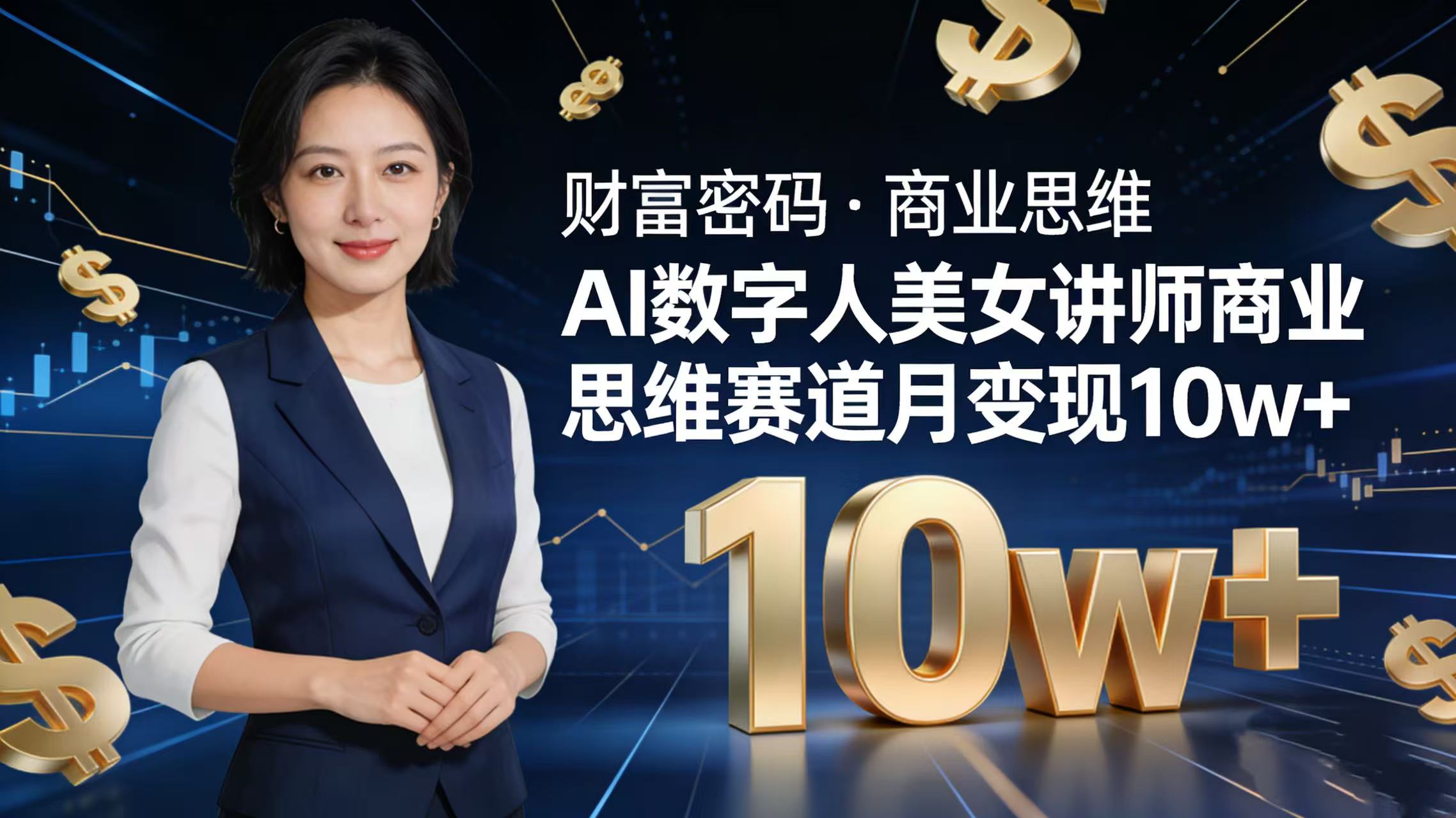 AI 数字人美女讲师！商业思维赛道咋做到月变现 10w+？-创途网